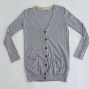 Vintage See By Chloé Grey Button Front Patch Pocket Knit Cardigan Designer 4